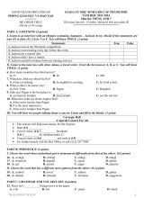 Đề thi HSG Tiếng Anh 7 cấp huyệnthành phố Uông Bí 2023-2024 có đáp án và file nghe (word+pdf)